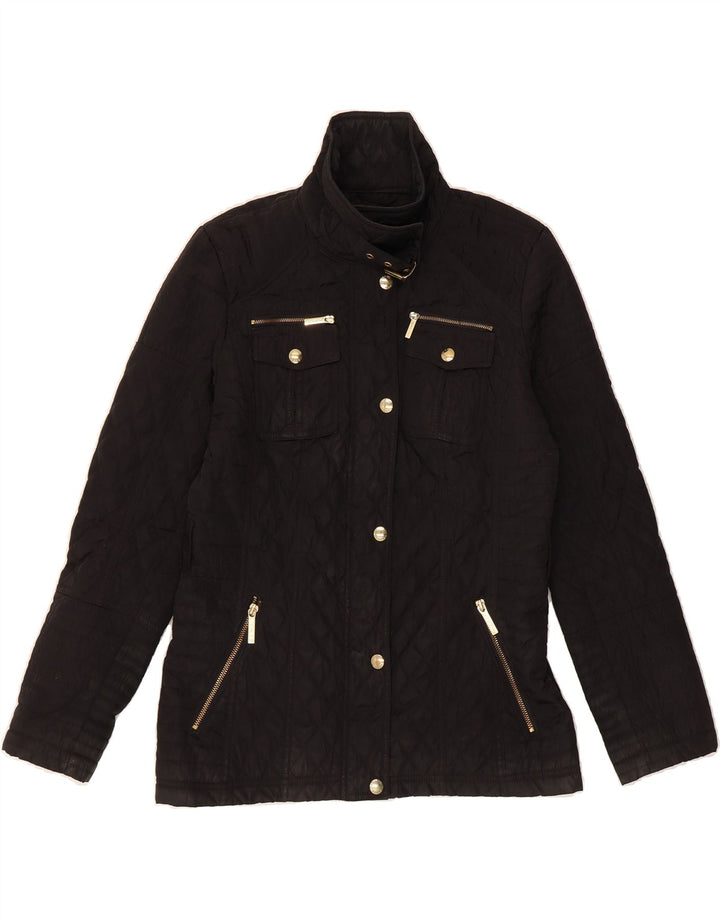 MICHAEL KORS Womens Quilted Jacket UK 10 Small Black Polyester Vintage Michael Kors and Second-Hand Michael Kors from Messina Hembry 
