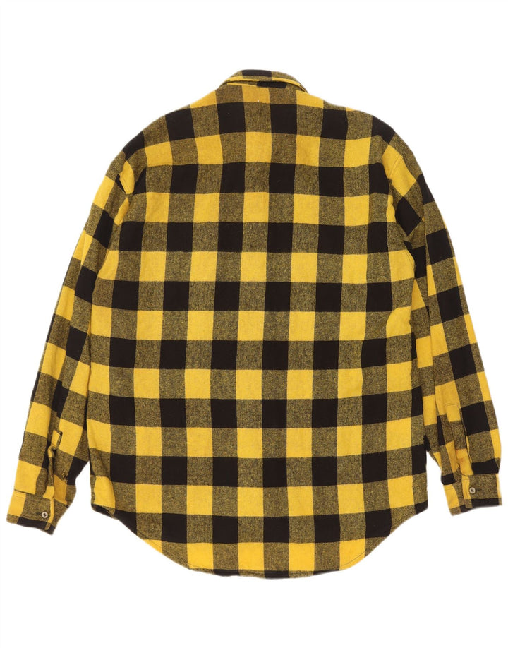 Wanted Mens Overshirt Shirt Medium Yellow Gingham Acrylic