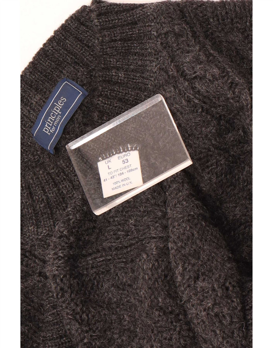 Principles Mens Turtle Neck Jumper Sweater Large Grey Wool