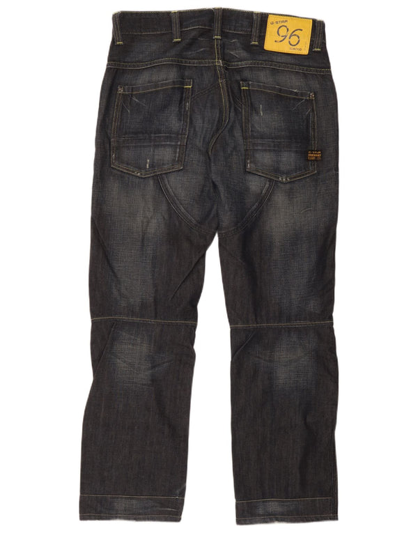 G-Star Mens Elwood Straight Jeans W34 L30 Navy Blue Cotton