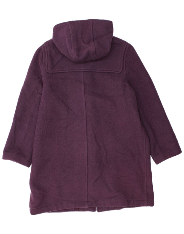 Vintage Womens Hooded Duffle Coat UK 14 Large Purple Wool