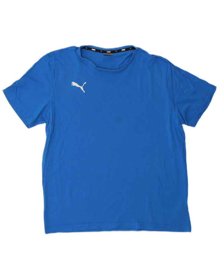 PUMA Mens T-Shirt Top XL Blue Cotton