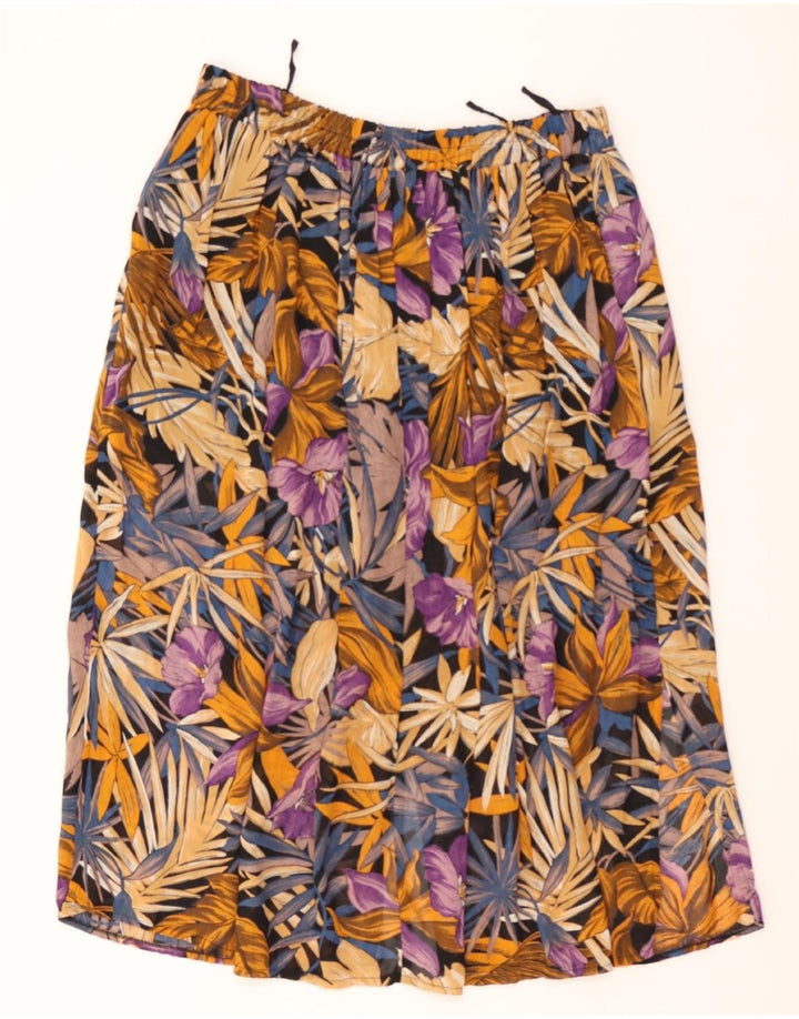 VINTAGE Womens Straight Skirt IT 44 Medium W34 Multicoloured Floral Vintage Vintage and Second-Hand Vintage from Messina Hembry 