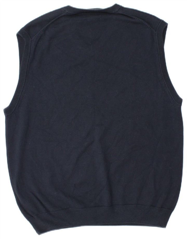 MARKS & SPENCER Mens Vest Tank Top Large Navy Blue Cotton