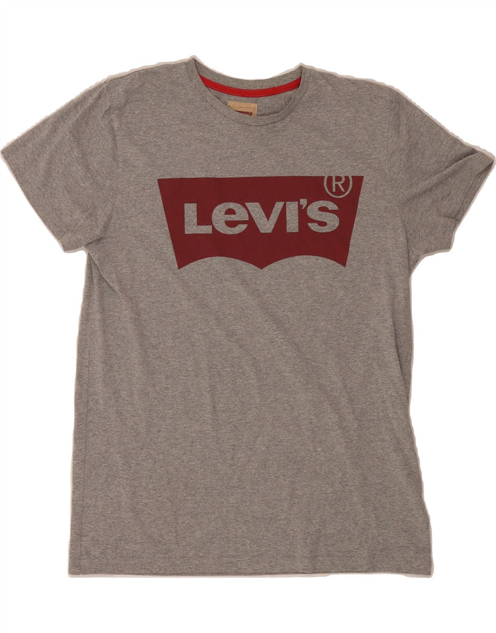 LEVI'S Boys Graphic T-Shirt Top 15-16 Years Grey Polyester Vintage Levi's and Second-Hand Levi's from Messina Hembry 