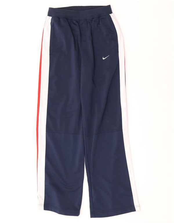 Nike Boys Tracksuit Trousers 12-13 Years Large Navy Blue Colourblock