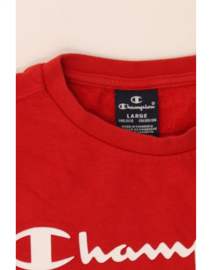 CHAMPION Boys Graphic Sweatshirt Jumper 11-12 Years Large  Red Vintage Champion and Second-Hand Champion from Messina Hembry 