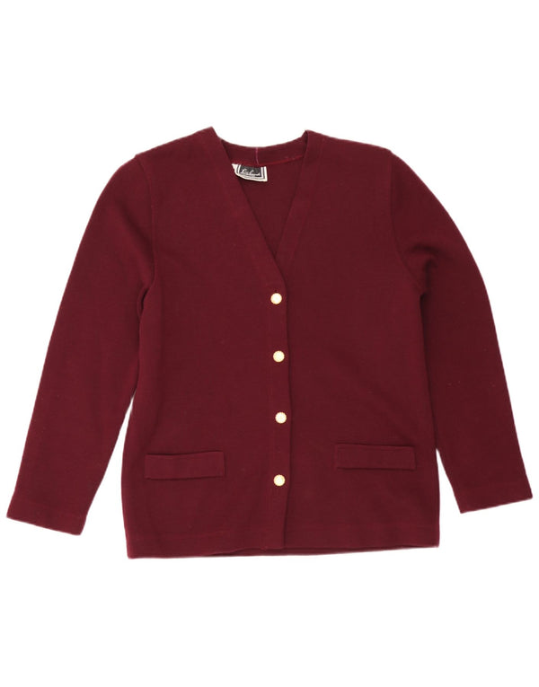 Luisa Spagnoli Womens Cardigan Sweater UK 14 Medium Maroon Wool