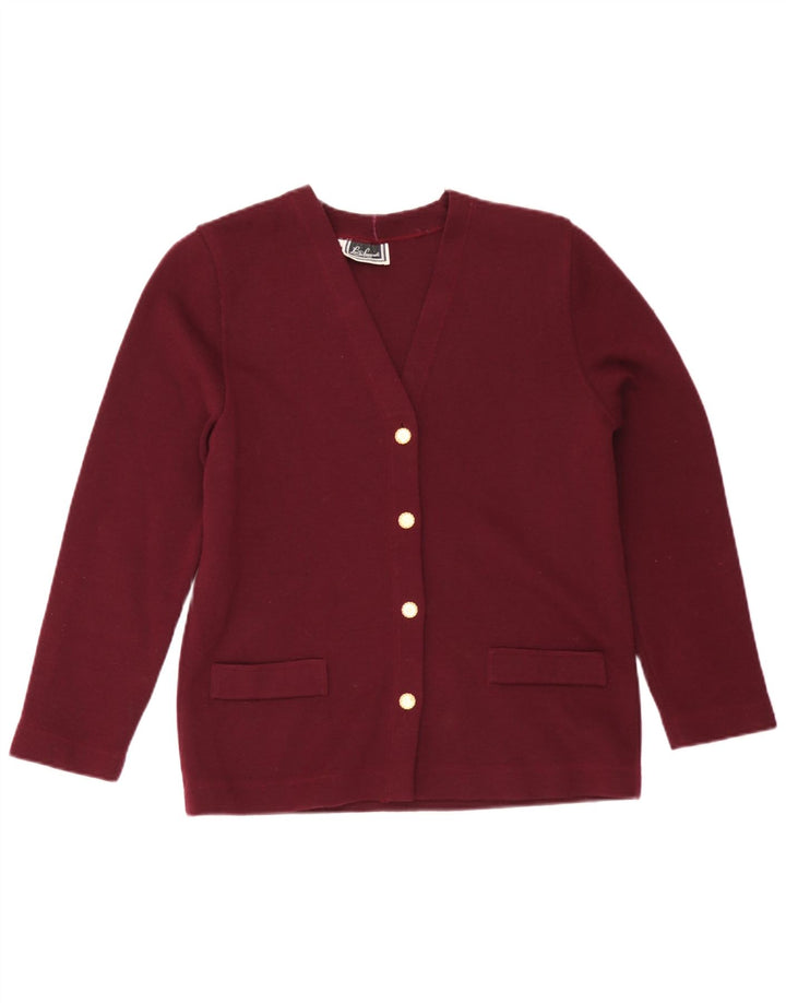 Luisa Spagnoli Womens Cardigan Sweater UK 14 Medium Maroon Wool