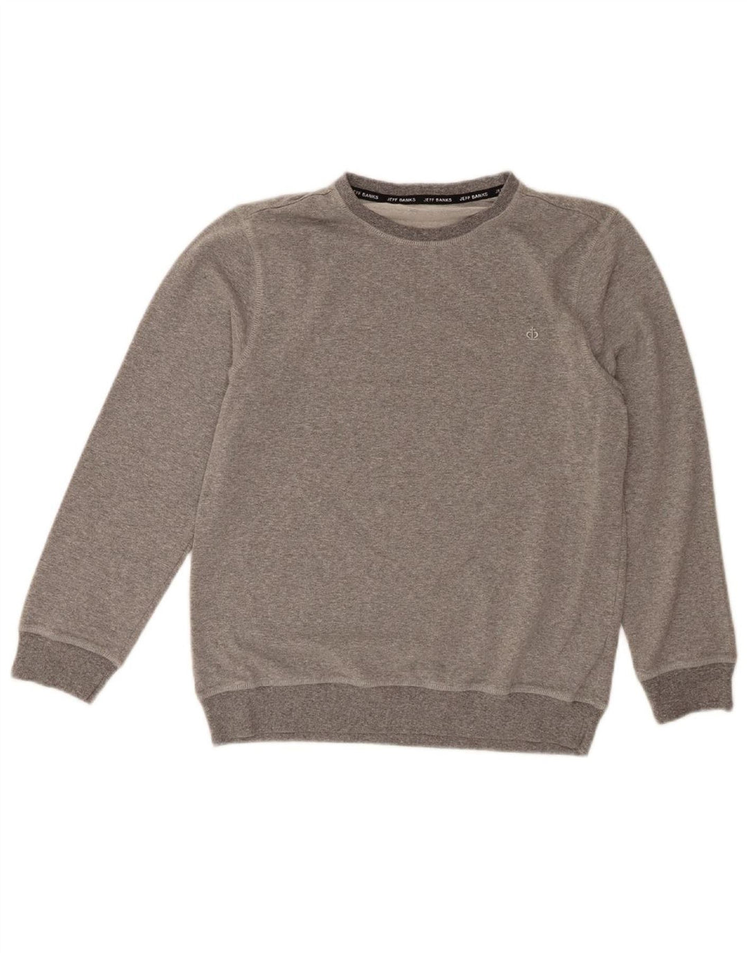 JEFF BANKS Mens Sweatshirt Jumper Small Grey Flecked Cotton