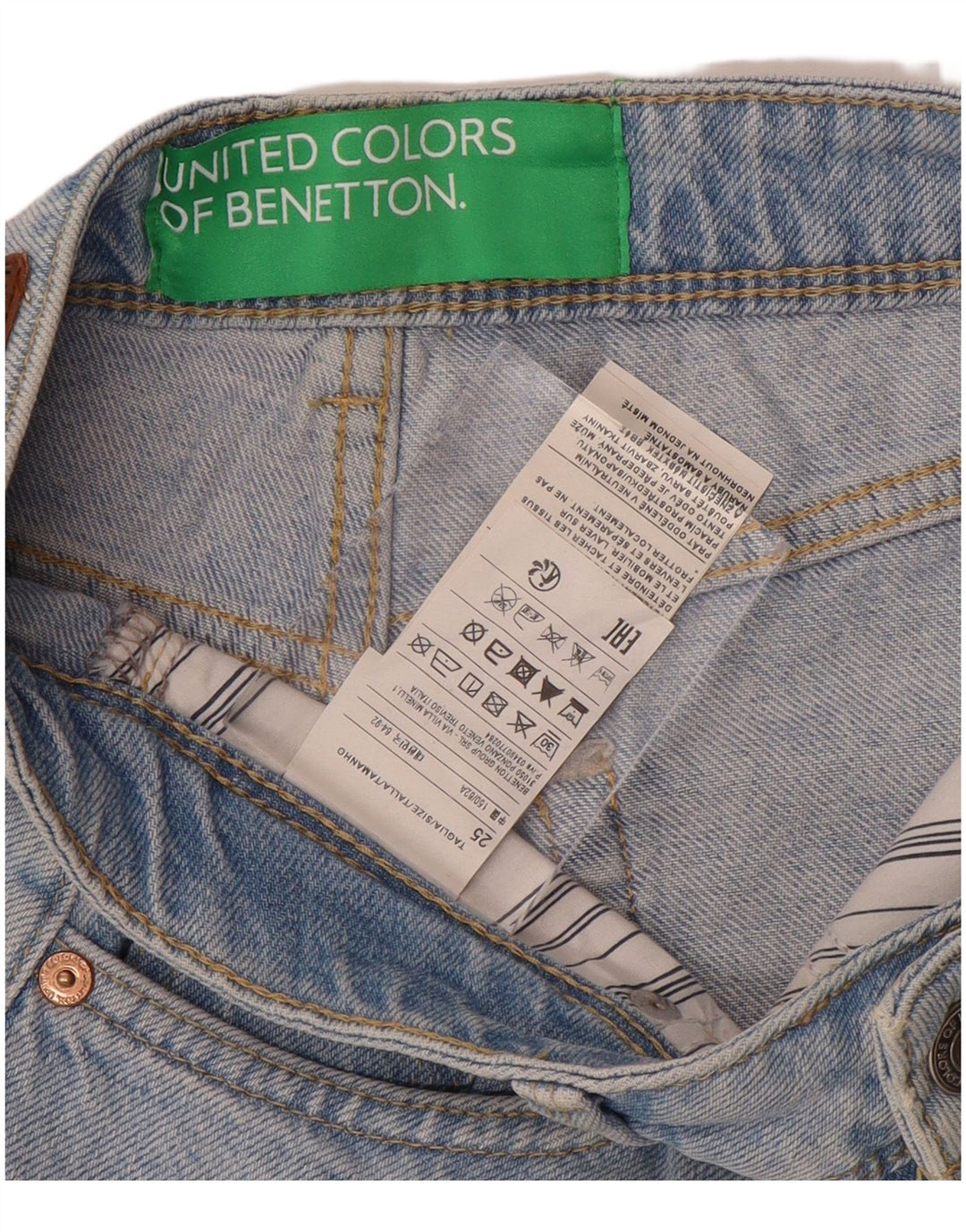 BENETTON Womens Denim Shorts W25 XS Blue Cotton
