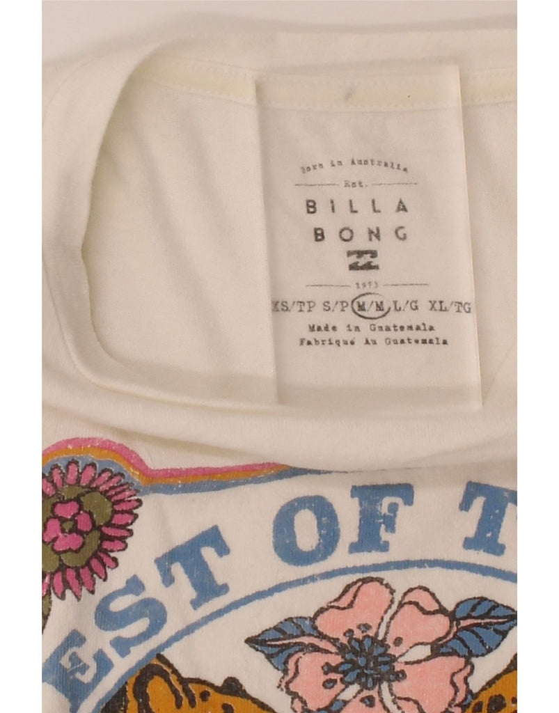 BILLABONG Mens Graphic T-Shirt Top Medium White Cotton Vintage Billabong and Second-Hand Billabong from Messina Hembry 