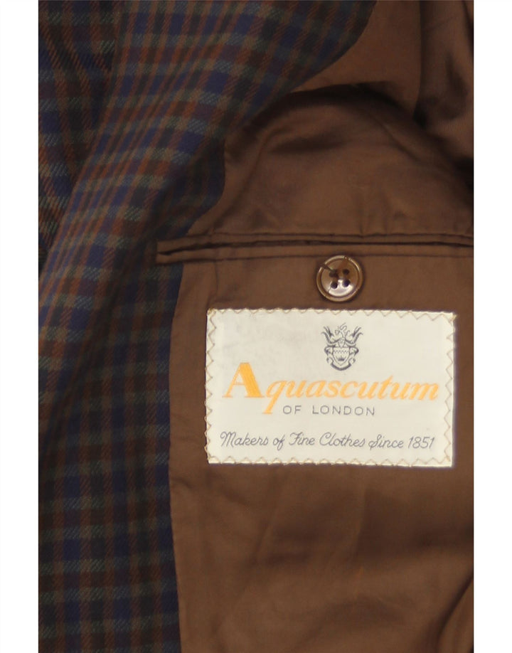 Aquascutum Mens 2 Button Blazer Jacket UK 38 Medium Multicoloured Gingham