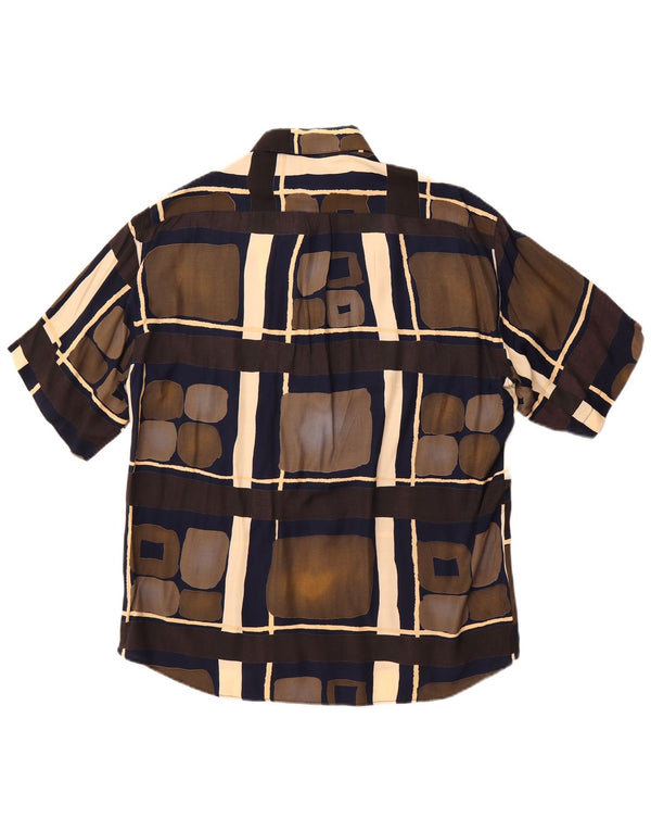 Tipo' S Mens Short Sleeve Shirt Medium Multicoloured Geometric Viscose