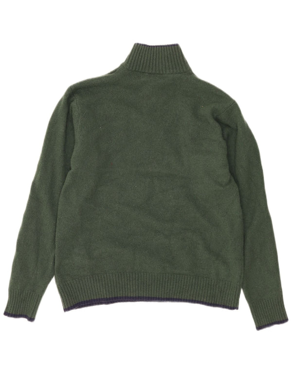 FILA Womens Zip Neck Jumper Sweater UK 18 XL Khaki Lambswool