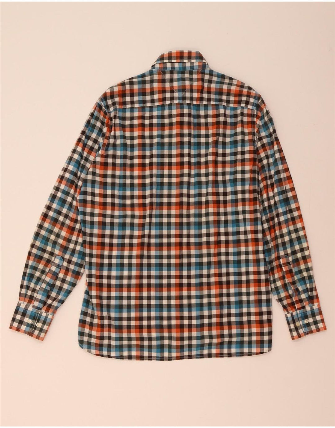 TOMMY HILFIGER Mens Custom Fit Shirt Medium Multicoloured Check Cotton