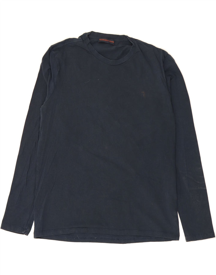 TRUSSARDI Mens Top Long Sleeve XL Navy Blue Cotton Vintage Trussardi and Second-Hand Trussardi from Messina Hembry 