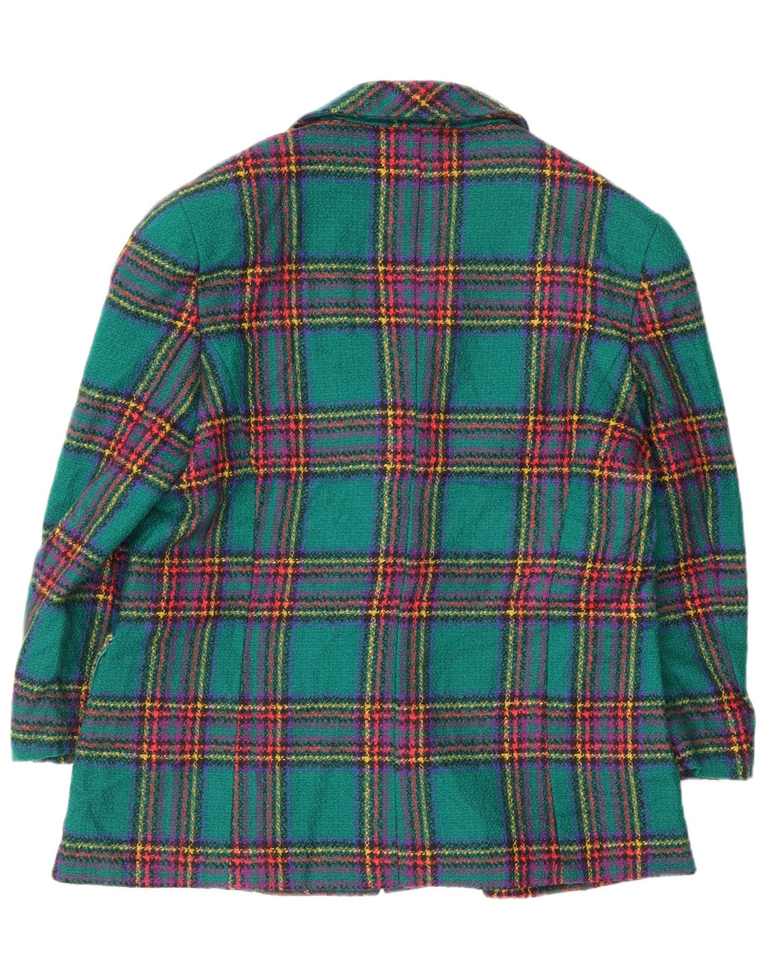 Vintage Womens 3 Button Blazer Jacket UK 14 Medium Green Check