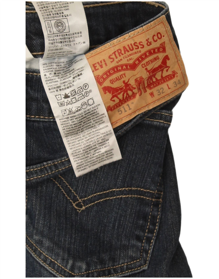 Levi's Mens 511 Slim Jeans W32 L34 Navy Blue Cotton