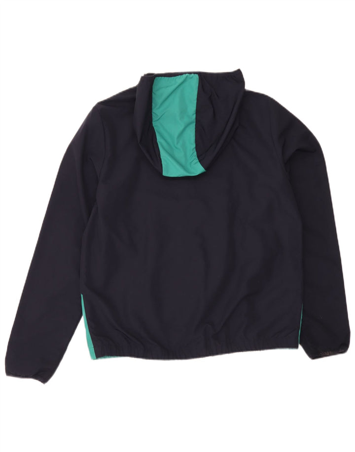 Lacoste Boys Hooded Rain Jacket 15-16 Years Navy Blue Colourblock Polyester