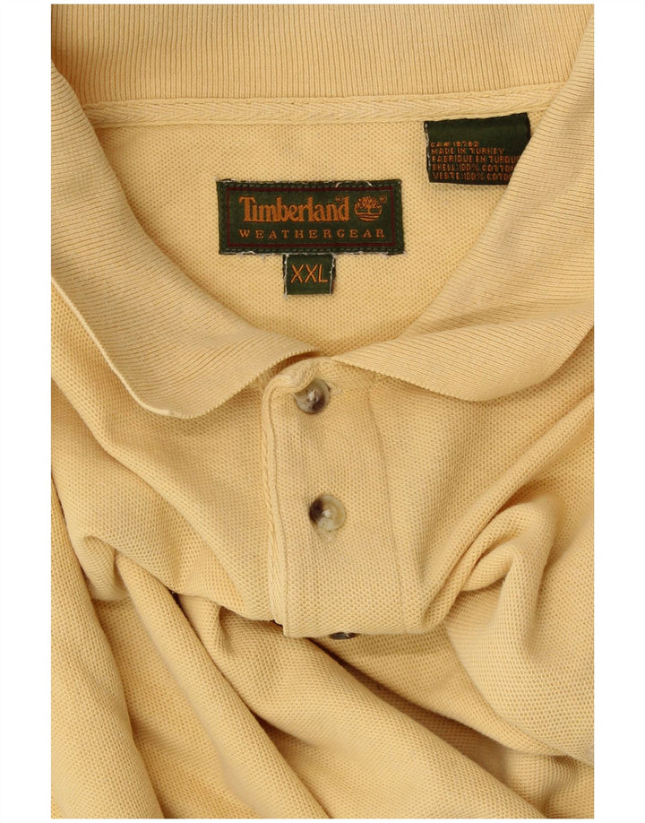 TIMBERLAND Mens Weathergear Polo Shirt 2XL Yellow Cotton