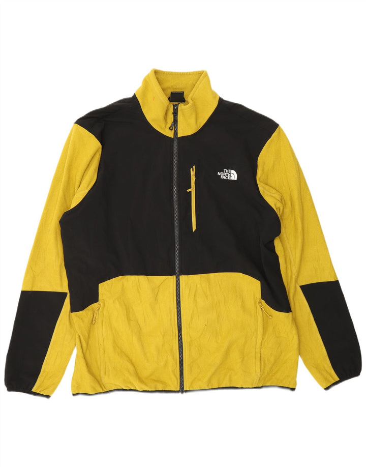 THE NORTH FACE Mens Fleece Jacket UK 44 2XL Yellow Colourblock Polyester