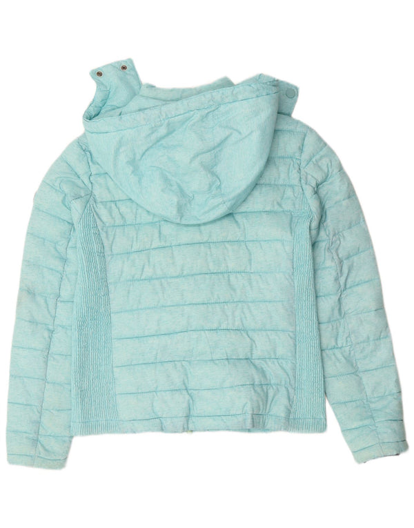 SUPERDRY Womens Hooded Padded Jacket UK 18 XL Turquoise Polyester