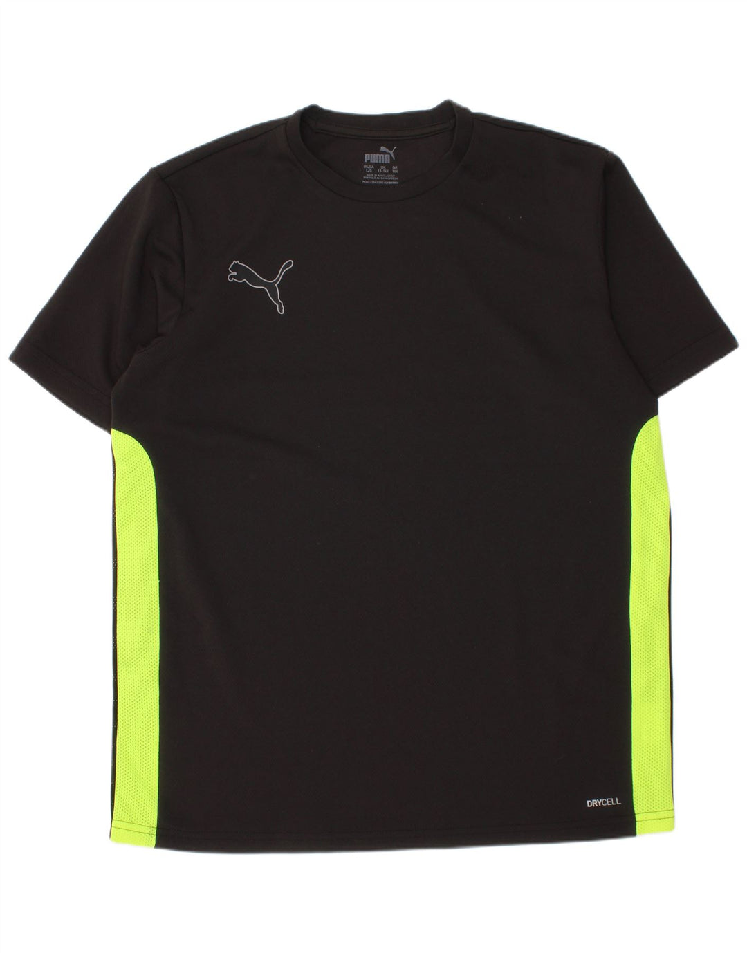 PUMA Boys T-Shirt Top 13-14 Years Black Colourblock Polyester