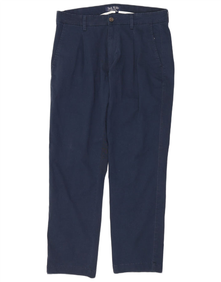 JACK WILLS Mens Pegged Chino Trousers W32 L29  Navy Blue Cotton