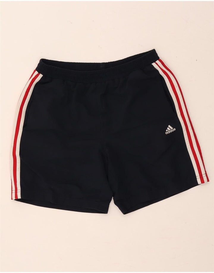 ADIDAS Boys Sport Shorts 15-16 Years Navy Blue Colourblock Polyester