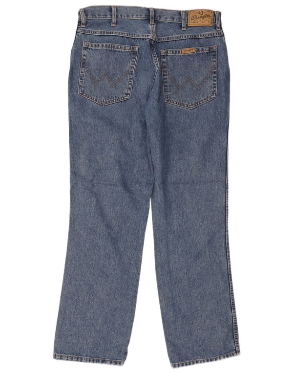 Wrangler Mens Regular Fit Straight Jeans W36 L32 Blue Cotton