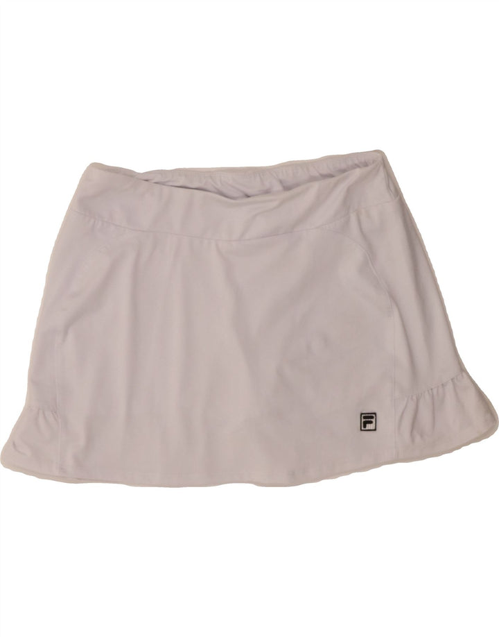 FILA Womens Tennis Skirt UK 12 Medium White Polyester Vintage Fila and Second-Hand Fila from Messina Hembry 