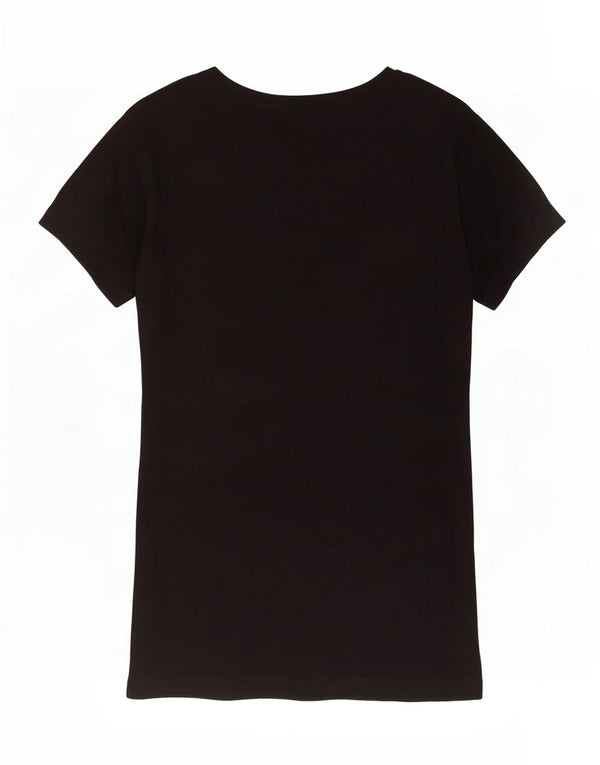 Diesel Womens Graphic T-Shirt Top UK 10 Small Black
