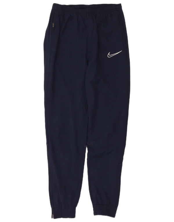 Nike Mens Dri Fit Tracksuit Trousers Joggers Small Navy Blue Polyester