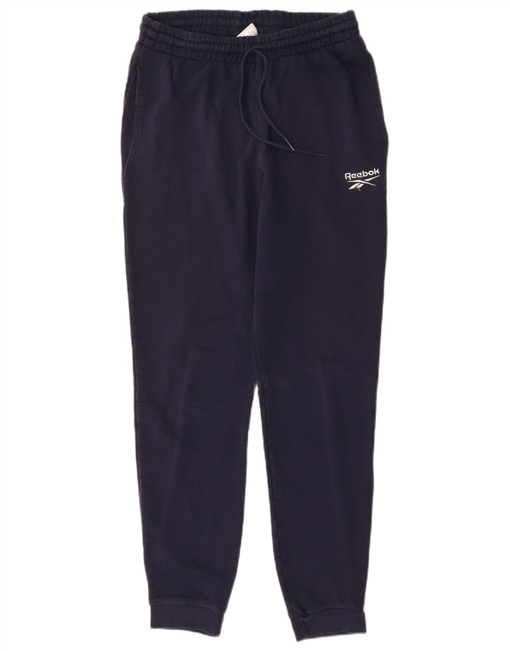 Reebok Mens Tracksuit Trousers Joggers Medium Navy Blue Cotton