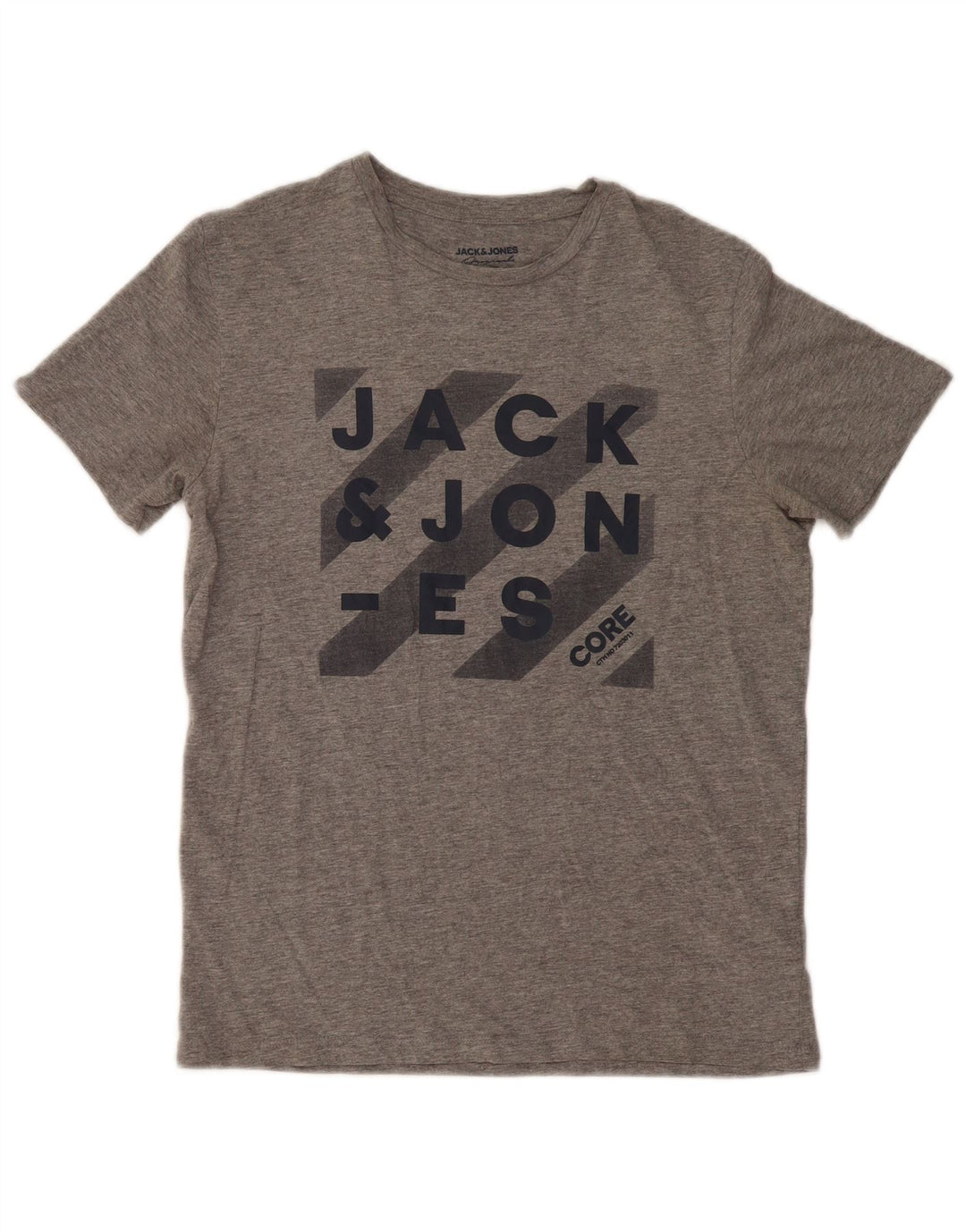 Jack & Jones Mens Graphic T-Shirt Top Medium Grey Cotton