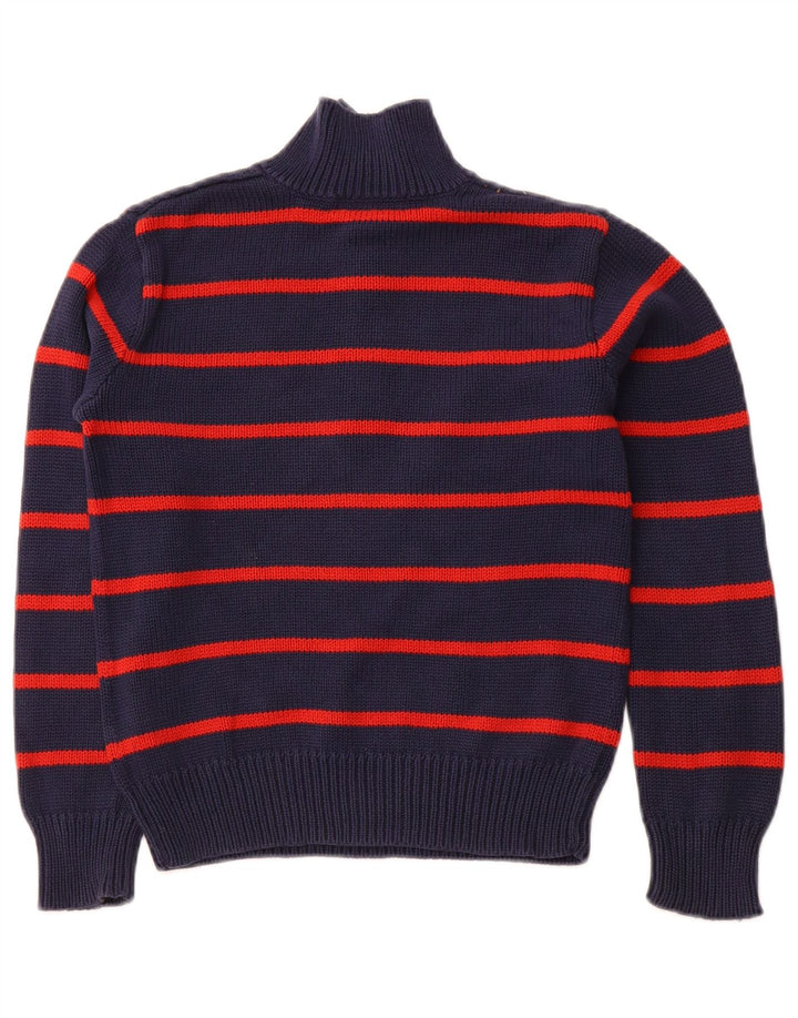 POLO RALPH LAUREN Boys Zip Neck Jumper Sweater 7-8 Years Small  Navy Blue
