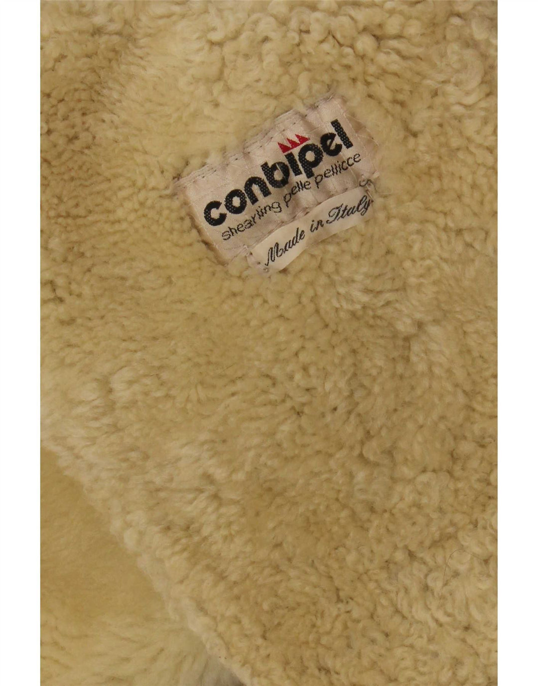 Conbipel Womens Hooded Shearling Jacket UK 16 Large Beige