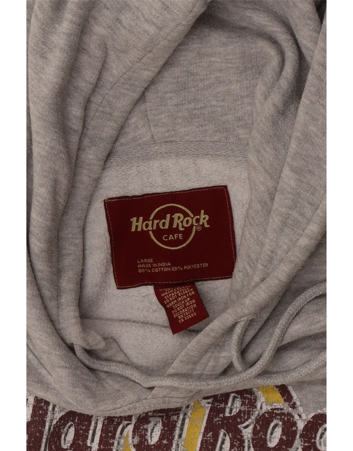 Hard Rock Cafe Mens Edinburgh Graphic Hoodie Jumper Large Grey Flecked