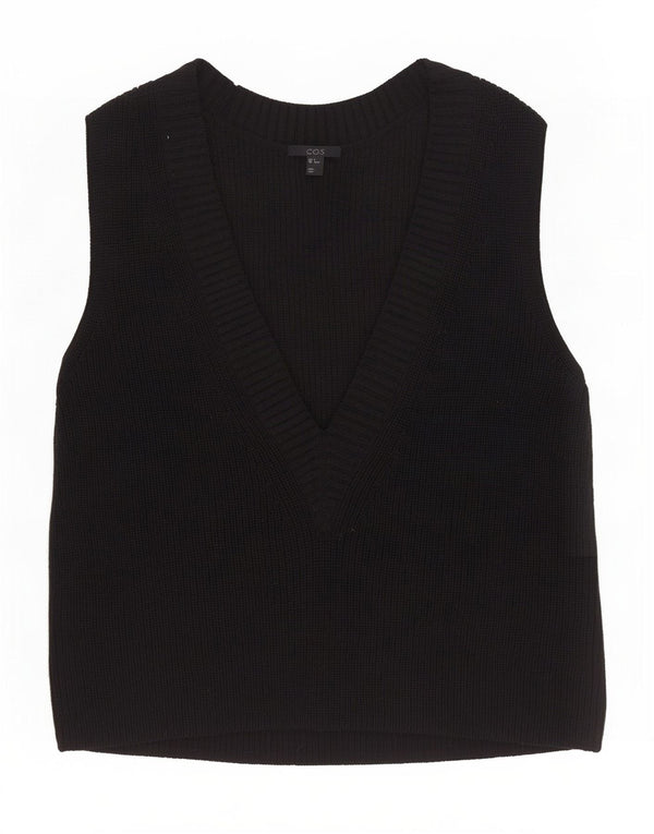 Cos Womens Oversized Vest Tank Top UK 10 Small Black Wool