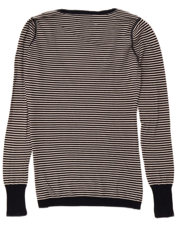 POLO RALPH LAUREN Womens V-Neck Jumper Sweater UK 10 Small Navy Blue