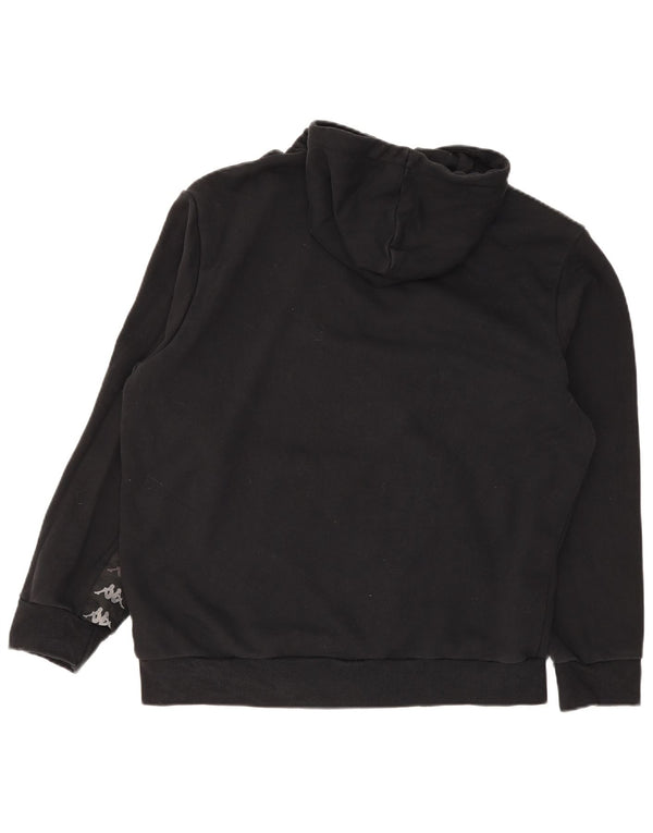 Kappa Mens Graphic Hoodie Jumper XL Black Cotton