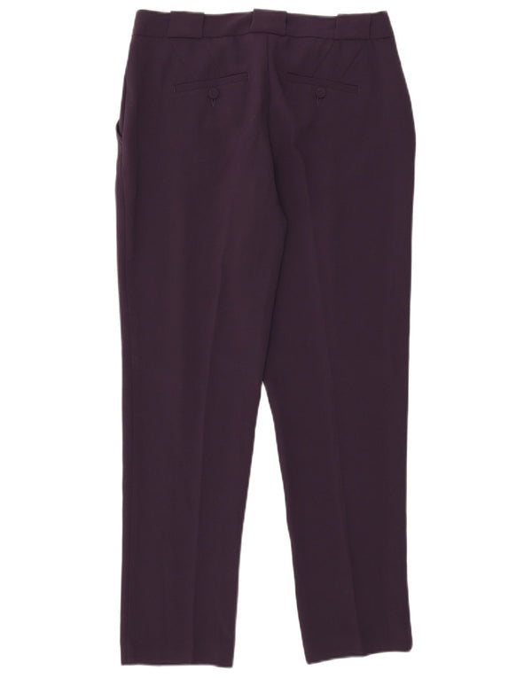 Benetton Womens Slim Chino Trousers IT 42 Medium W30 L28 Purple Polyester