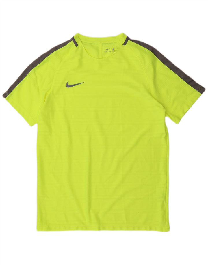 Nike Mens Dri Fit T-Shirt Top Large Green Colourblock Polyester