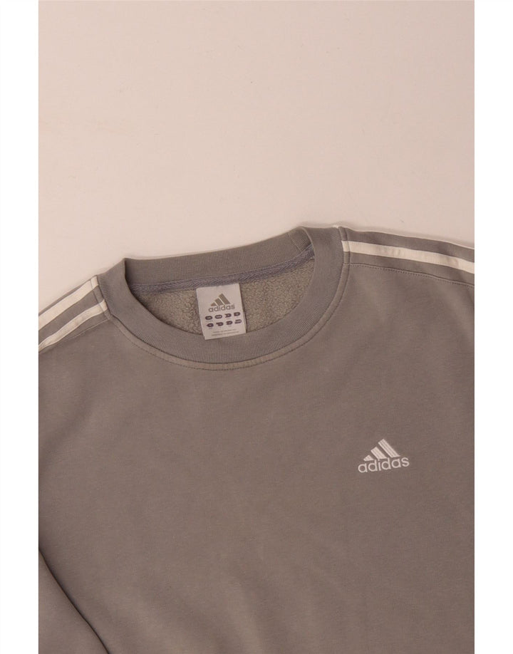 ADIDAS Mens Sweatshirt Jumper UK 42/44 Large Grey Cotton