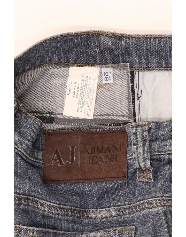 Armani Womens Straight Jeans W28 L26 Blue Cotton