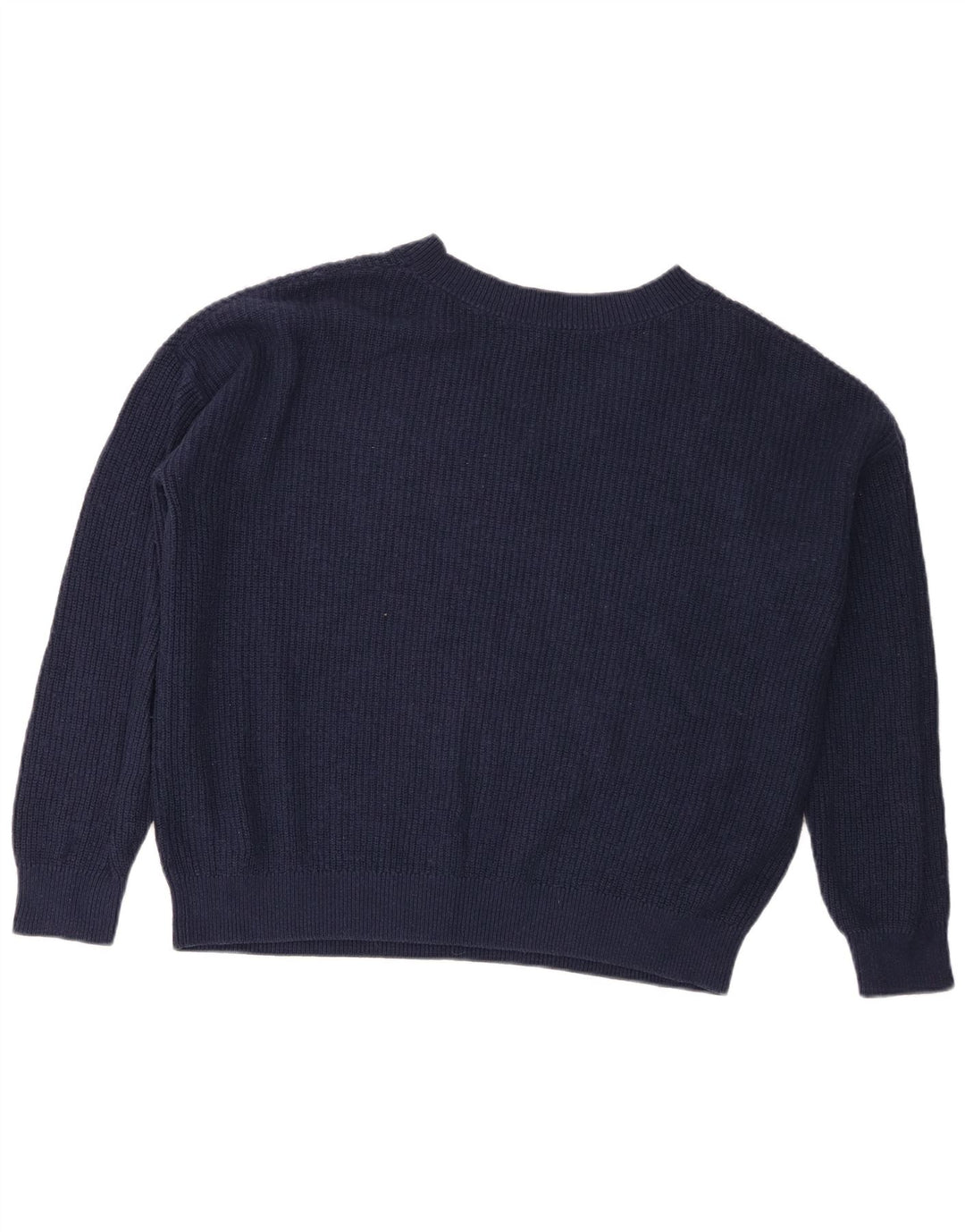 Marks & Spencer Womens V-Neck Jumper Sweater UK 14 Medium Navy Blue