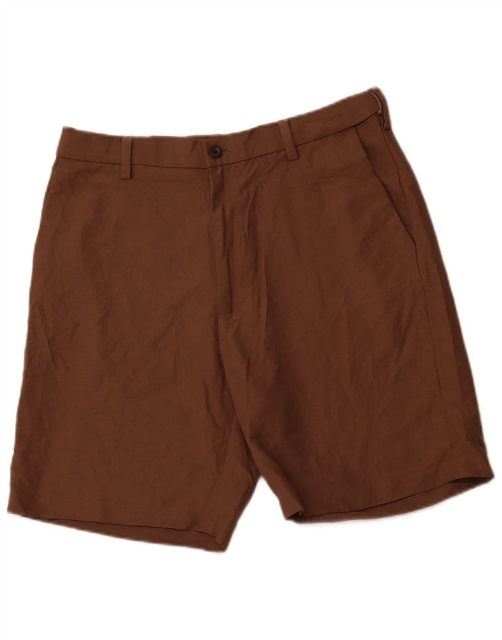 CHAPS Mens Chino Shorts W33 Medium Brown Polyester