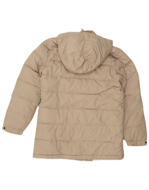SERGIO TACCHINI Womens Hooded Padded Jacket IT 42 Medium Beige Polyester