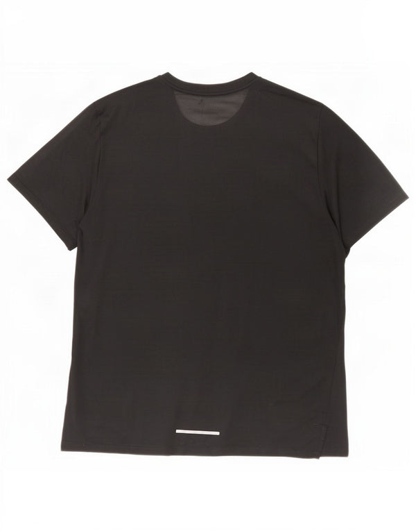 Nike Mens Dri Fit T-Shirt Top Large Black Striped Polyester